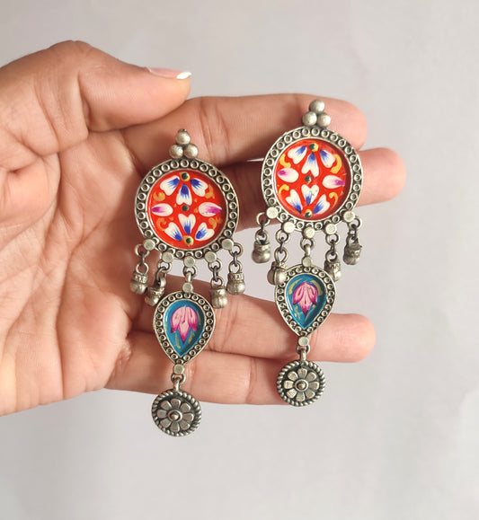 Preet Handpainted stud Drop Earrings