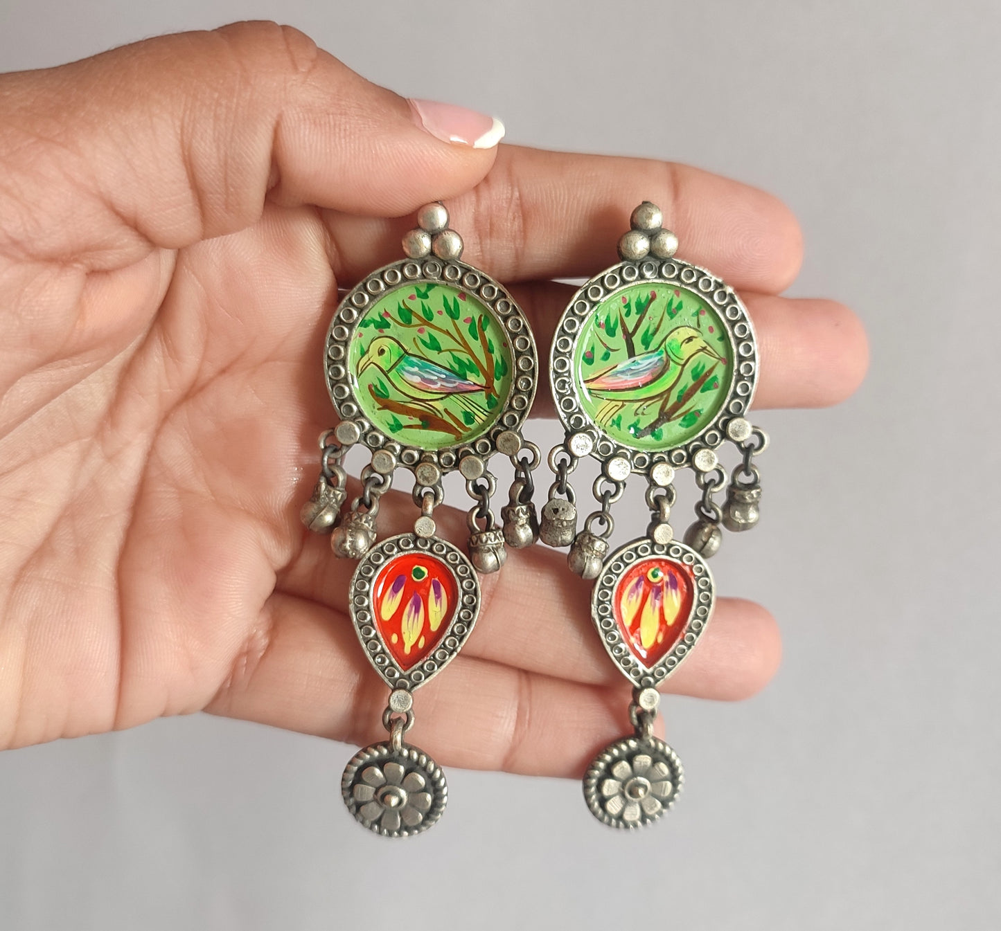 Preet Handpainted stud Drop Earrings