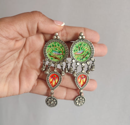 Preet Handpainted stud Drop Earrings