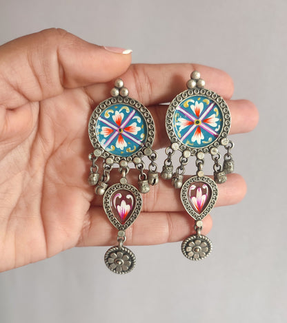 Preet Handpainted stud Drop Earrings