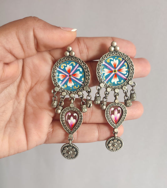 Preet Handpainted stud Drop Earrings