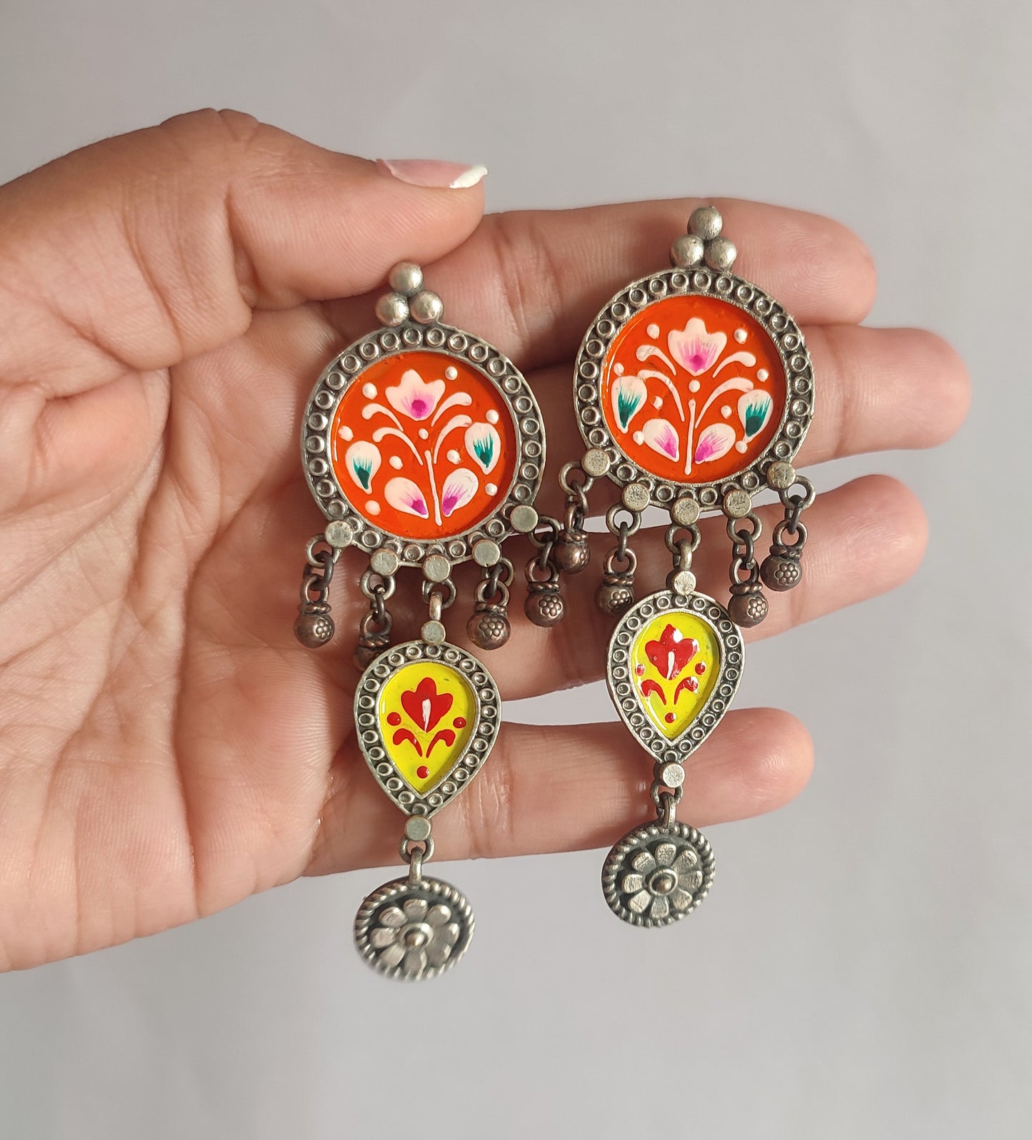 Preet Handpainted stud Drop Earrings