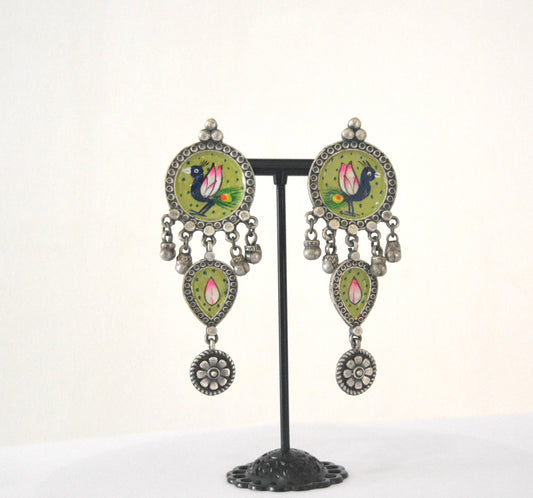 Preet Hand painted long earrings