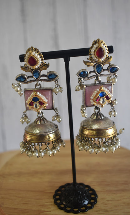 Pritha Stone Dual Tone Kundan Brass Earrings