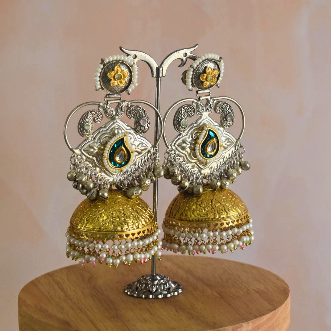 Pachi Kundan Designer Heavy and Long Earrings