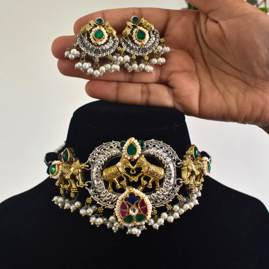 Pachi Kundan Necklace Set With Earrings