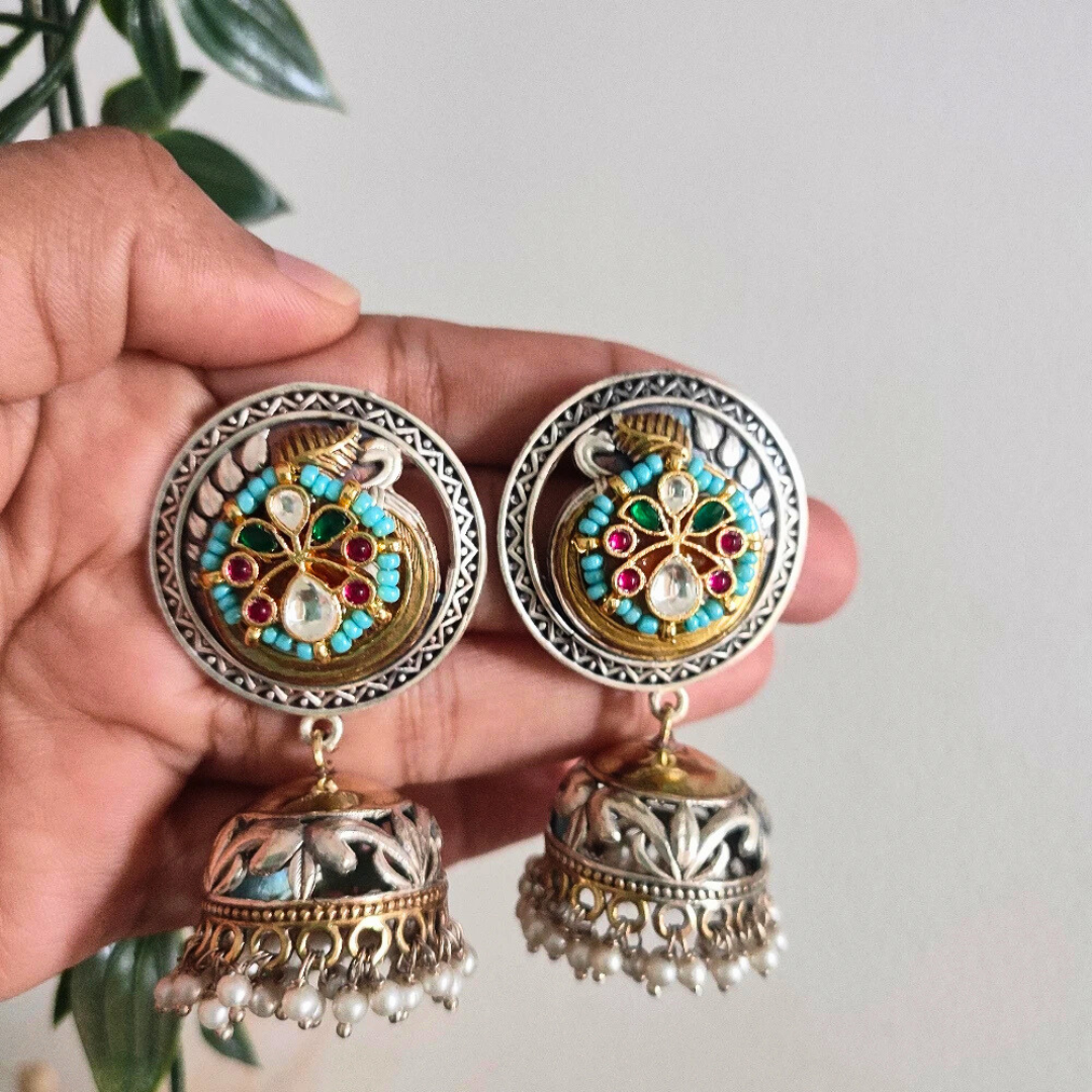 Paro Designer Faux Pearl Jhumka