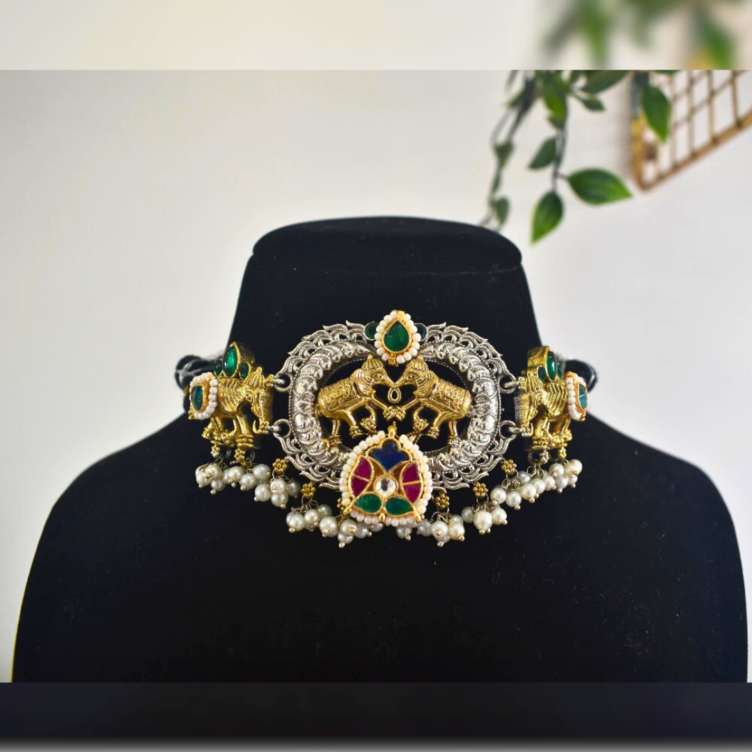 Pachi Kundan Necklace Set With Earrings