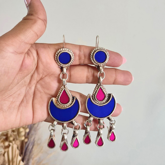 Madhuban Long Glass Earrings