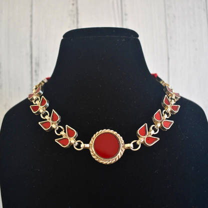 Medha Red glass choker