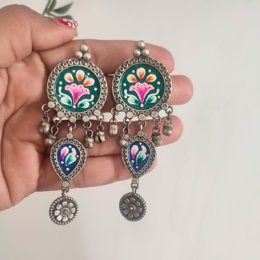 Preet Handpainted stud drop Earrings