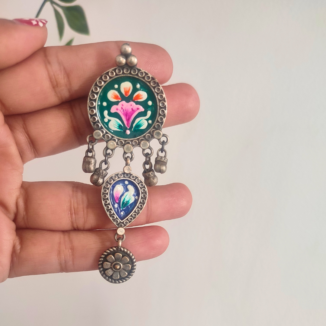 Preet Handpainted stud drop Earrings