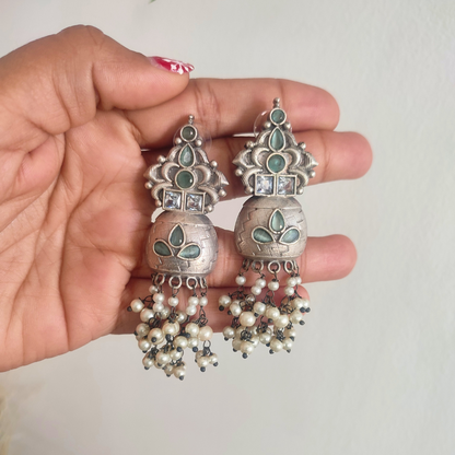 Minasha Stone Brass Earrings