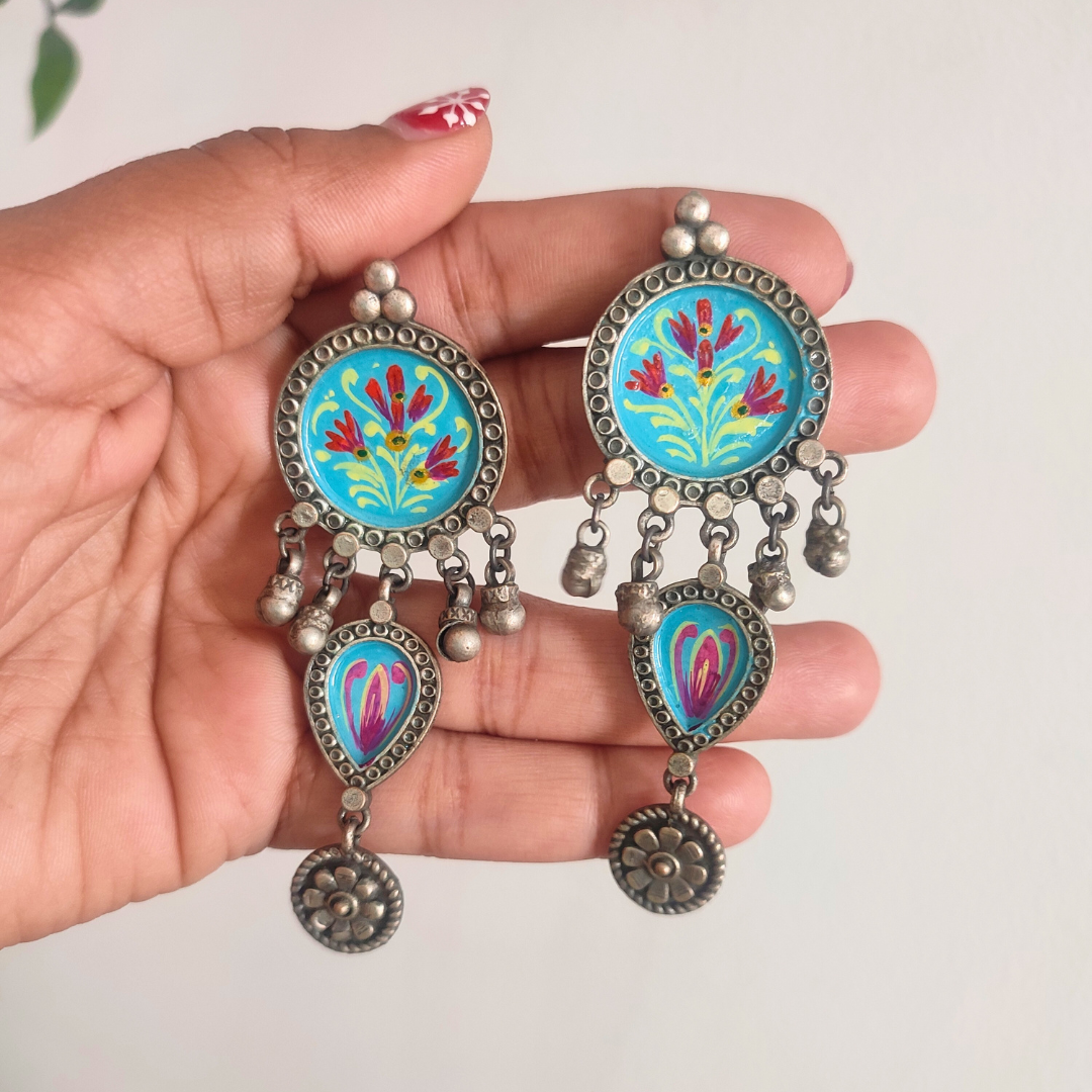 Preet handpainted stud drop earrings