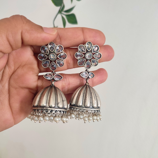 Gautami Stone Brass Jhumki