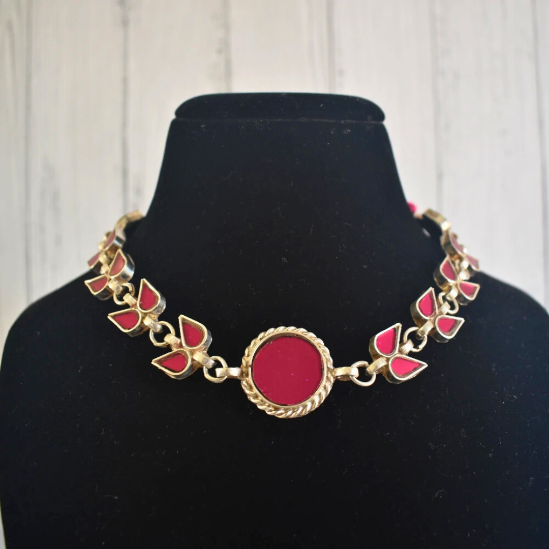 Medha pink glass choker