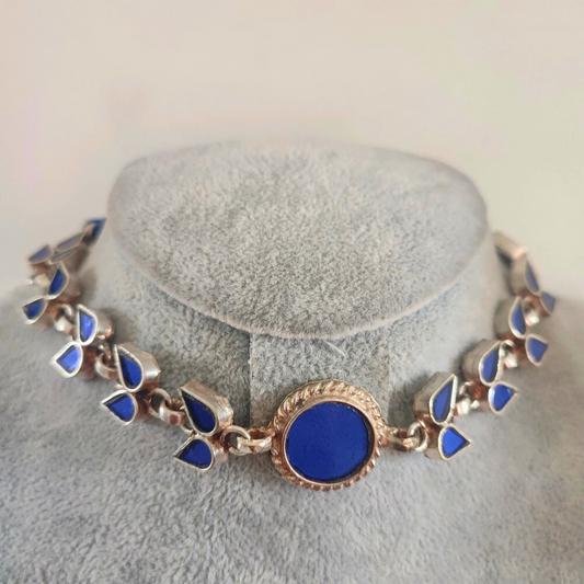 Medha blue glass choker